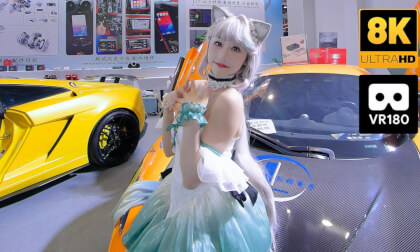 Auto salon girl, Dongguan AIT Auto Show in China 2024 VR Video Auto salon girl, Dongguan AIT Auto Show in China 2024 VR