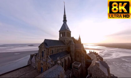 Drone Dance at Mont Saint-Michel - tidal island in France VR Video Drone Dance at Mont Saint-Michel - tidal island in France VR