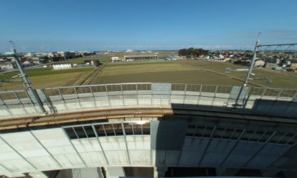 View of the Hokuriku Shinkansen from Train Park Hakusan in Ishikawa, Japan View of the Hokuriku Shinkansen from Train Park Hakusan in Ishikawa, Japan