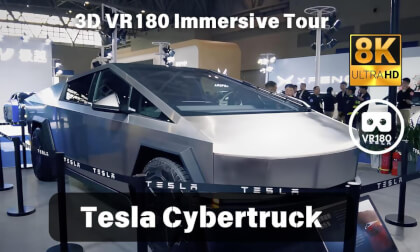 Tesla Cybertruck on auto show VR Video Tesla Cybertruck on auto show VR