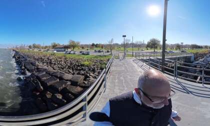 Edgewater Beach fishingpier 360 VR Video Edgewater Beach fishingpier 360 VR