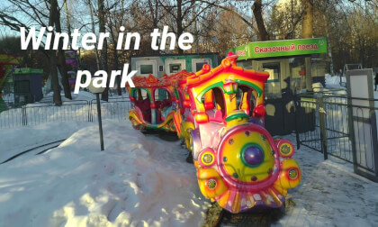 Winter in the park 3D flat VR Video Winter in the park 3D flat VR