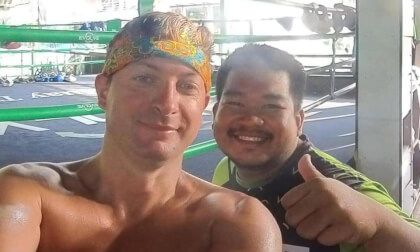 muay thai training in muay gym. Ko Phangan , Thailand muay thai training in muay gym. Ko Phangan , Thailand