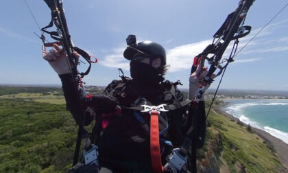 Paraglider Free flying ocean cliffs Paraglider Free flying ocean cliffs