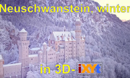 Winter Neuschwanstein Castle, Swabia, Bavaria, Germany in 3D-iXYt side-by-side video for VR Winter Neuschwanstein Castle, Swabia, Bavaria, Germany in 3D-iXYt side-by-side video for VR