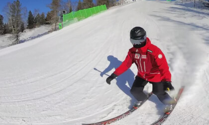 a ski slope with an unusual angle VR Video a ski slope with an unusual angle VR