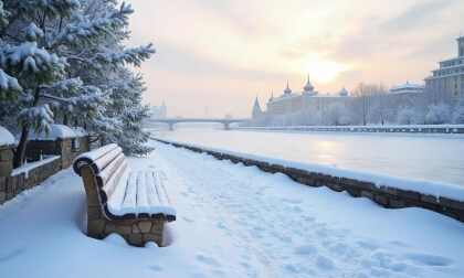 Snowfall embankment city Snowfall embankment city