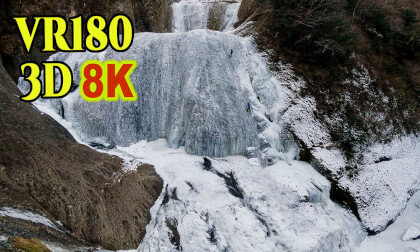 120m icefall - Fukuroda falls in Japan VR Video 120m icefall - Fukuroda falls in Japan VR