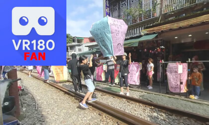 Setting off lanterns into the sky, Shifen Old Street, Taiwan VR Video Setting off lanterns into the sky, Shifen Old Street, Taiwan VR