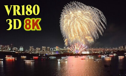 Odaiba Fireworks and Tokyo Bay night view with Rainbow Bridge in TOKYO , JAPAN VR Video Odaiba Fireworks and Tokyo Bay night view with Rainbow Bridge in TOKYO , JAPAN VR