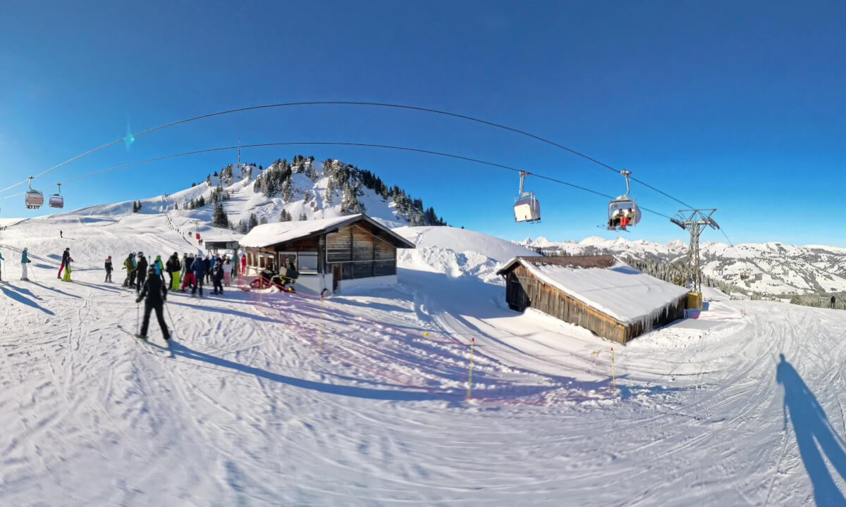Epic 8K 360° Ski Descent from Hornberg 1800m to Sannenwald | Gstaad, Switzerland