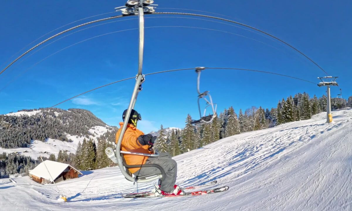 8K 360° Chairlift Ride from Oeschseite to Buelti | Gstaad, Switzerland