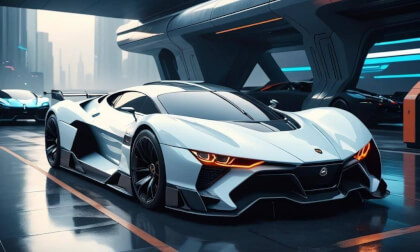 Futuristic Super Car in Warehouse (AI) Futuristic Super Car in Warehouse (AI)
