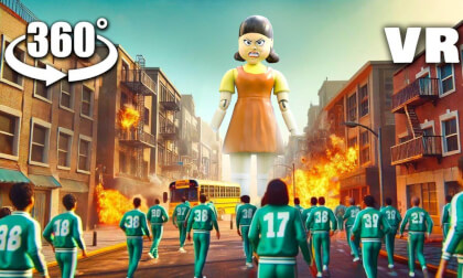 VR 360° SQUID GAME DOLL in the City VR Video VR 360° SQUID GAME DOLL in the City VR