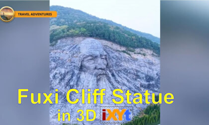 Fuxi Cliff Statue, Hubei, China in 3D-iXYt side-by-side video for VR Fuxi Cliff Statue, Hubei, China in 3D-iXYt side-by-side video for VR