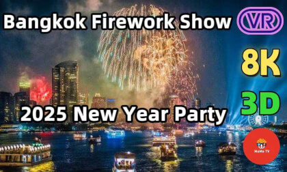 [360°,FREE] 2025 New Year Fireworks at Bangkok Waterfront 8K 360 VR