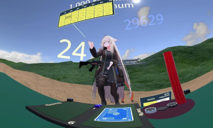 People playing blackjack in the VR universe