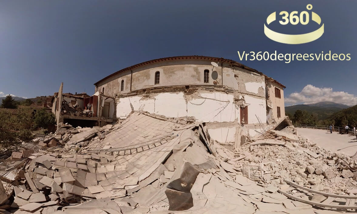 360° Footage of Accumoli After the 2016 Earthquake – Capturing the Aftermath and an Aftershock