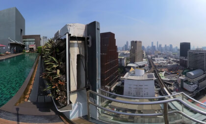 Gorgeous view of Bangkok by the pool at Christmas VR Video Gorgeous view of Bangkok by the pool at Christmas VR