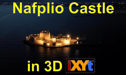 Bourtzi Castle, Nafplio harbour, Greece in 3D-iXYt side-by-side video for VR VR Video Bourtzi Castle, Nafplio harbour, Greece in 3D-iXYt side-by-side video for VR VR
