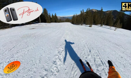 Skiing 360° VR  Biosphere Entlebuch in Soerenberg Lucernce Switzerland Hinter Schwarzenegg on the Blue Track