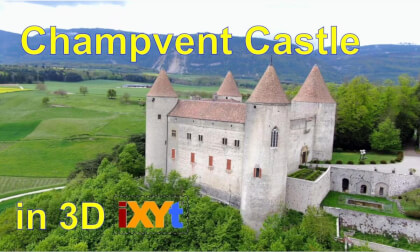 Champvent Castle, Vaud, Suiss in 3D-iXYt side-by-side video for VR