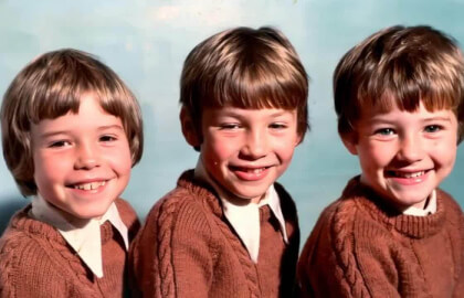 Paul, Kevin and Steven Glenn in1978 3D SBS