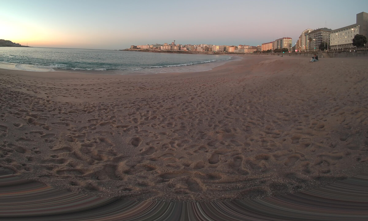 Atardecer en la playa del Orzán. A Coruña (VR180 3D)