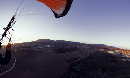 Sunset flying a paramotor over the Carche Valley in Pinoso, Alicante. VR Video Sunset flying a paramotor over the Carche Valley in Pinoso, Alicante. VR