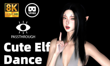 Cute Elf otaku dance - 8K 3D 180° VAM MMD Passthrough VR Video Cute Elf otaku dance - 8K 3D 180° VAM MMD Passthrough VR
