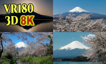Spectacular spring view of the beautiful snow-capped Mt.Fuji in JAPAN