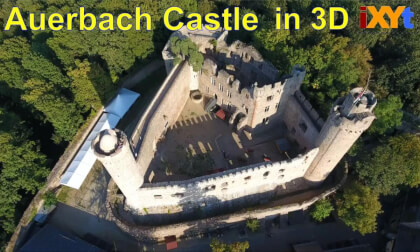 Auerbach Castle, southern Hesse, Germany in 3D sbs calming relax video