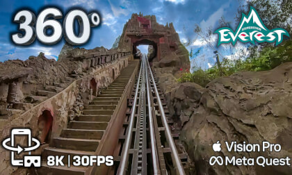 Epic 8K 360° Expedition Everest POV: 😱 OMG! Broken Track - VR Roller Coaster Ride! Disney World