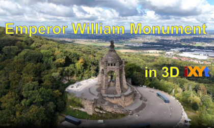 Emperor William Monument, Porta Westfalica, Germany in 3D sbs calming relax videoperor2William6P1