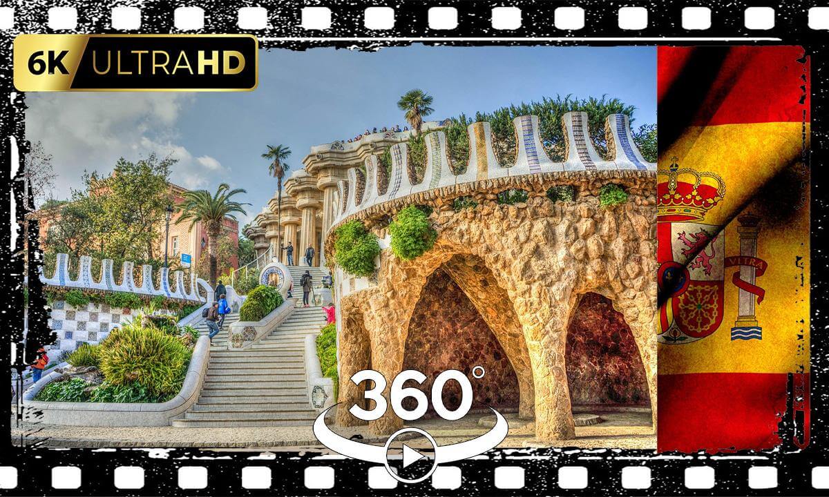 🇪🇸 360° VR Journey Through Park Güell, Explore Gaudí's Dreamlike Wonderland 🇪🇸 #VR #4K #video360
