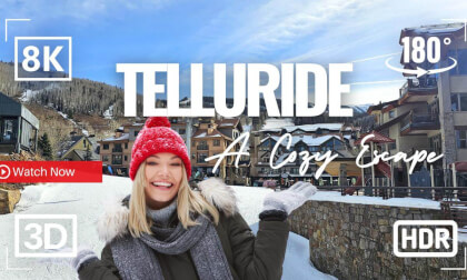 8K VR 180 Walking Tour and Gondola Ride in Telluride Colorado:  One of America's Most Scenic Town. Travel in VR 8K VR 180 Walking Tour and Gondola Ride in Telluride Colorado:  One of America's Most Scenic Town. Travel in VR