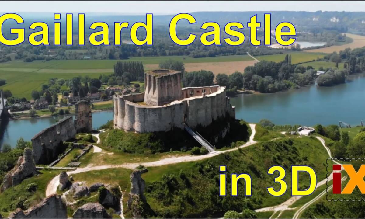 Château Gaillard, Eure, Normandy, France in 3D sbs calming relax video