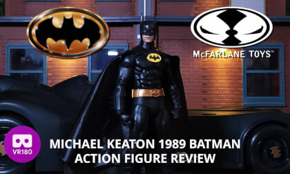McFarlane Toys Michael Keaton1989 Batman Action Figure Review 3D VR180 VR Video McFarlane Toys Michael Keaton1989 Batman Action Figure Review 3D VR180 VR