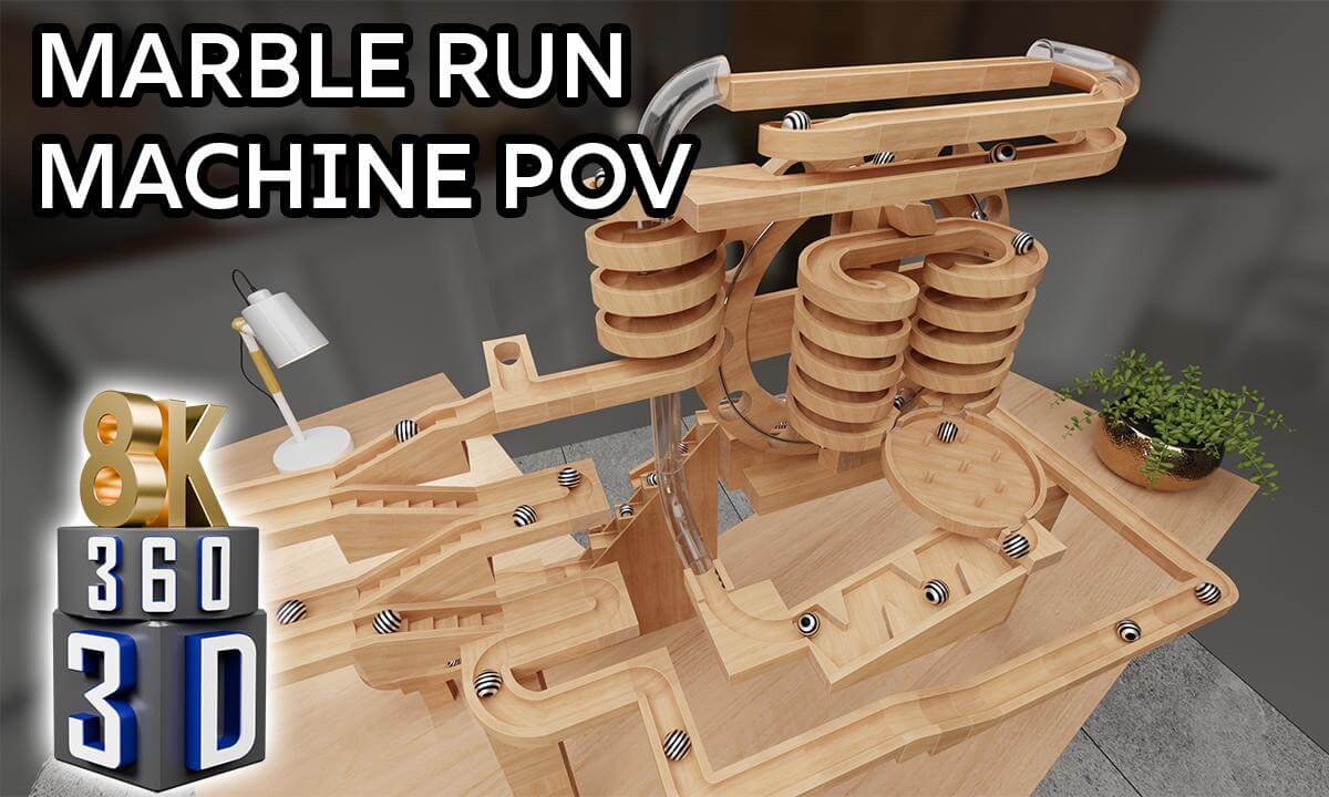 POV: Rolling Through a Marble Run - 8K 360° 3D VR Video