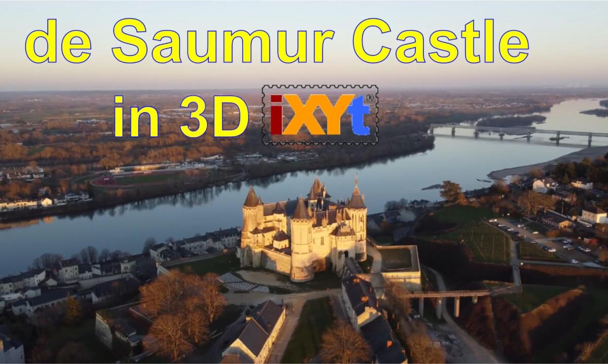 De Saumur Castle,Maine-et-Loire, France in 3D sbs calming relax video