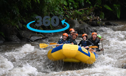 Rafting in Indonesia in the rain, following the footsteps of King Kong. 1 hour, live sound VR Video Rafting in Indonesia in the rain, following the footsteps of King Kong. 1 hour, live sound VR