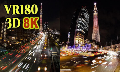 IPD=30cm  , Time-lapse movie of the illuminated Tokyo Skytree in Tokyo , JAPAN VR Video IPD=30cm  , Time-lapse movie of the illuminated Tokyo Skytree in Tokyo , JAPAN VR