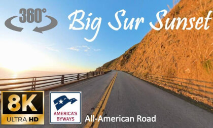 Big Sur Sunset on a Ninja 1000.  360 Degree 8K Video VR Video Big Sur Sunset on a Ninja 1000.  360 Degree 8K Video VR