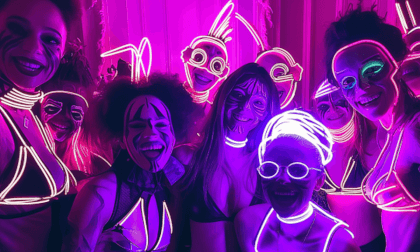 Surreal Costume Party: Glowing Lights, Light Sabers & Poi Performance by Scarlet Black in the Rain | 360° VR Experience! Surreal Costume Party: Glowing Lights, Light Sabers & Poi Performance by Scarlet Black in the Rain | 360° VR Experience!