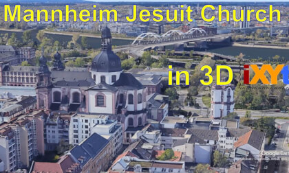Mannheim Jesuit Church, Baden-Wurtemberg, Germany in 3D calming relax SBS video for VR