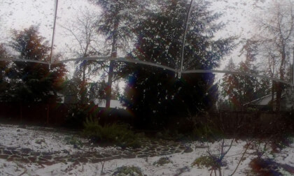 ASMR Snow falling on a clear umbrella