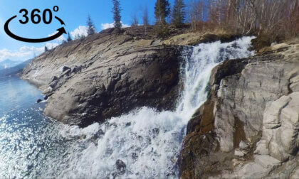 A Small Stream flowing into the Columbia River VR Video A Small Stream flowing into the Columbia River VR