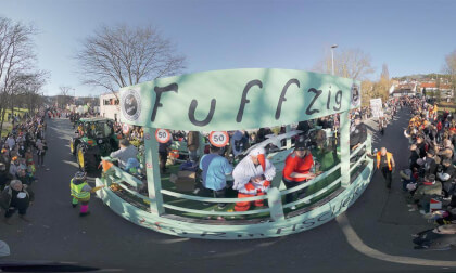 Carnival Parade, Germany – Faschingsumzug Weil der Stadt 2025 1 of 2, 360° cut version with around 15 groups in fancy dresses Carnival Parade, Germany – Faschingsumzug Weil der Stadt 2025 1 of 2, 360° cut version with around 15 groups in fancy dresses