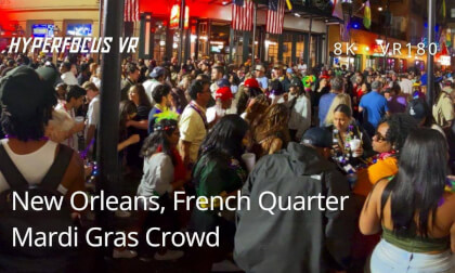 Mardi Gras Crowds in the French Quarter 8K VR180 (Bourbon Street)