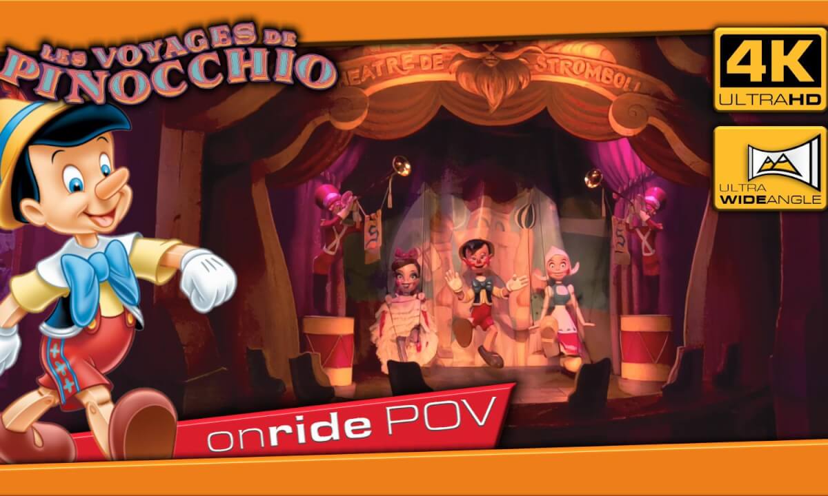 Les Voyages de Pinocchio 4K 60fps extreme low light Disneyland Paris onride POV Dark Ride Experience